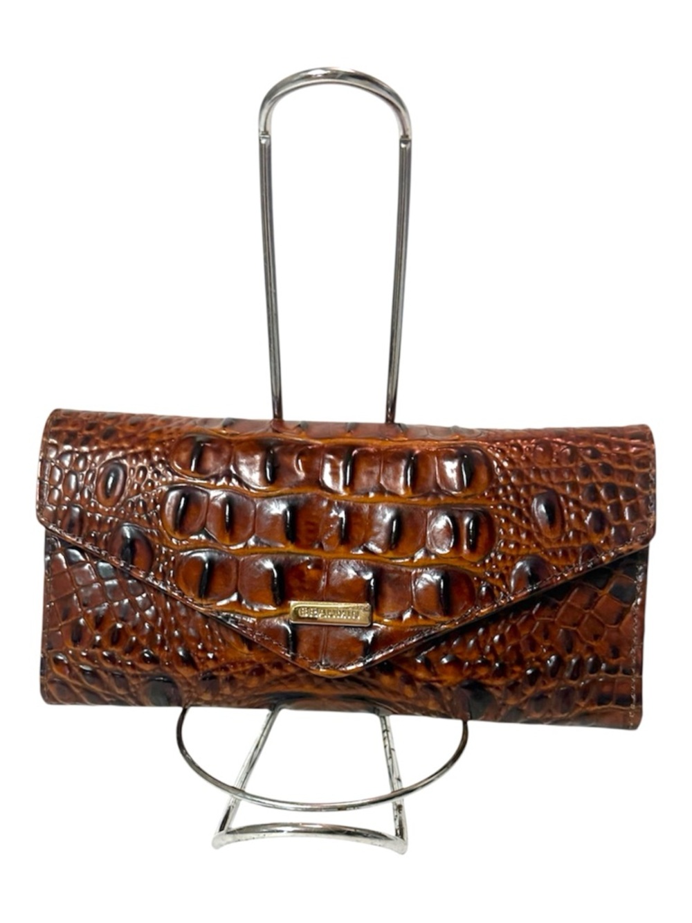 Croc-Embossed Brahmin Veronica Envelope Wallet.  Like New!
